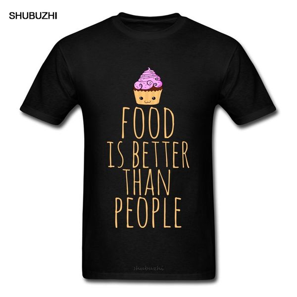 

смешные футболки мужчин tshirts пища лучше, чем люди тенниска кекс тройники письмо топы печать чистого хлопка одежды подарок на день рождени