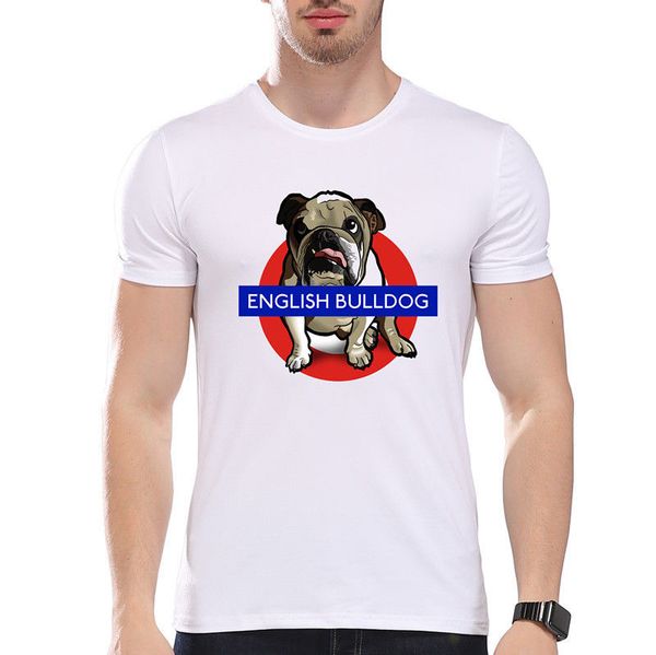 

2019 male selling english bulldog dog animal pet cute friend funny joke men t shirt tee summer tee shirt