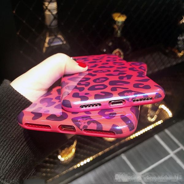 

blu-ray leopard print phone case for iphone 6 6s 7 8 plus x cool laser soft imd phone back cover cases