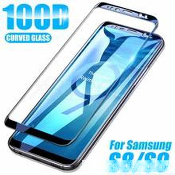 

100d protective tempered glass on the for samsung galaxy s8 s9 s7 note 8 9 s7 edge s8 s9 plus screen protector glass film case