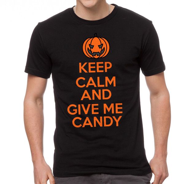 

keep calm and give me candy halloween men's black t-shirt new sizes s-2xlnew t shirt spring summer