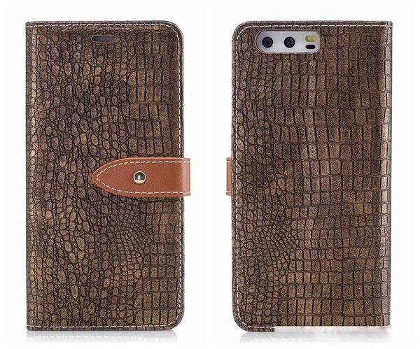 

for huawei p10 lite case cover flip wallet card alligator leather crocodile skin cover for huawei p10 flip case