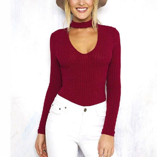 

женщины моды элегантный недоуздок вязаный свитер упругие свитер пуловер женщин тонкий v шеи вязание прыгуна случайных вершин, White;black