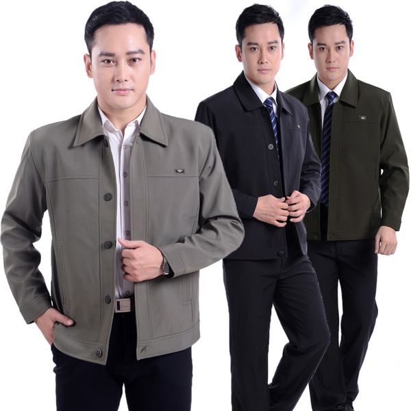 

spring special jacket autumn men's middle-aged turtleneck mens coats and jackets kg-8, Black;brown