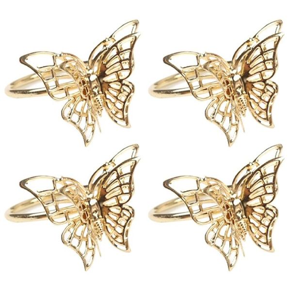 

napkin rings set of 4 gold butterfly napkin rings holders for wedding banquet dinner decor favor tableadornment holde