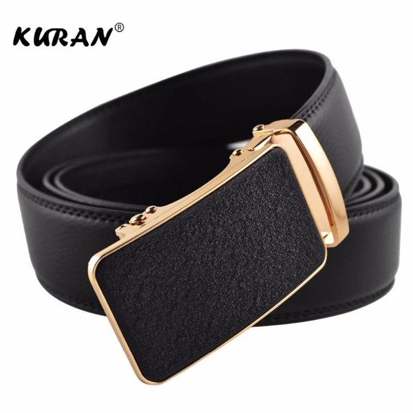 

kuran] designer belt men designer high male genuine leather strap automatic buckle belt, Black;brown