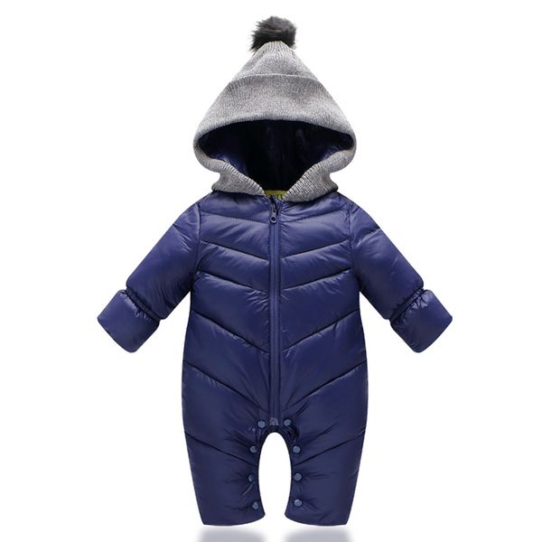 

toddlers snowsuit winter baby boys rompers warm overalls for baby girls newborn cotton-padded clothes parka thicken baby romper, Blue;gray