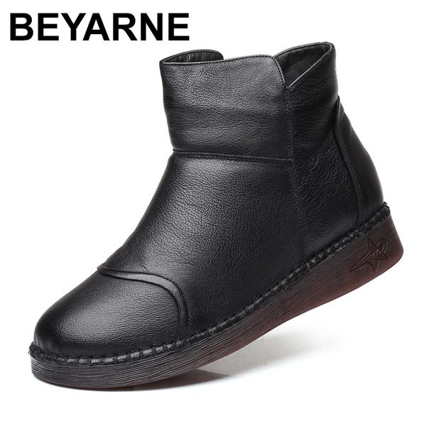 

beyarneslip on snow boots women warm winter shoes waterpoof 2020 winter shoes woman ankle boots platform casual padded, Black