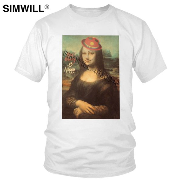 

юмор mona lisa рубашки новизна graphic эко хлопок тис рубашки мужчины с коротким рукавом круглый шеи тройники