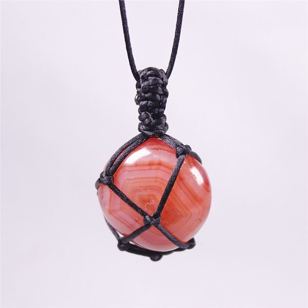 

pinksee new design polished natural irregular fluorite pendant rope woven healing necklace sweater chain fashion jewelry, Silver
