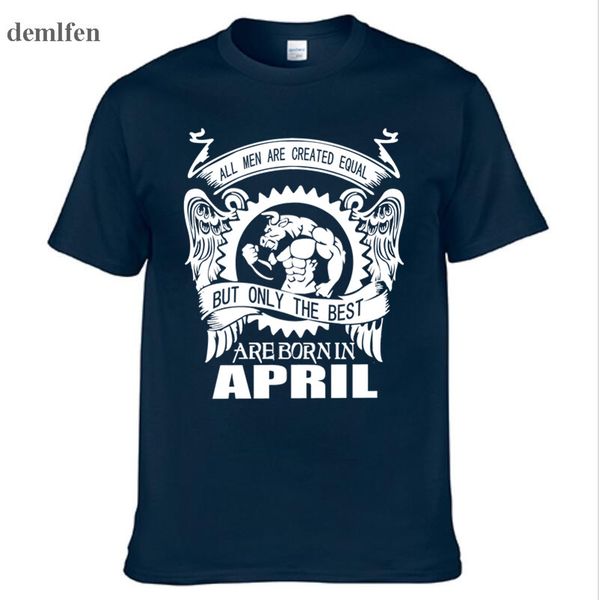 

novelty funny cotton tshirt born in april t-shirt men cotton o-neck short sleeve t shirt cool tees dad shirts