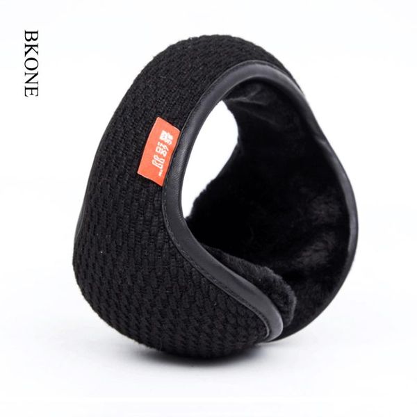 

ear muffs bkone winter knitted earmuffs for men women foldable warmers bag adjustable warm plush earflap back wear, Blue;gray