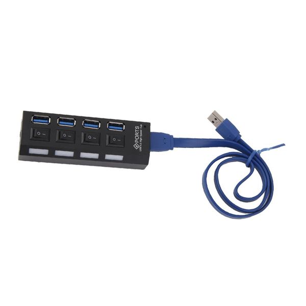 

usb 3.0 hub 4 ports 5gbps super speed adapter cable with on/off switch