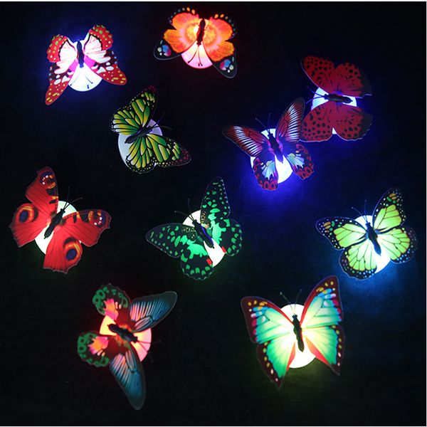 

20pcs new color light butterfly wall stickers easy installation night light home living kid room fridage bedroom decor ing
