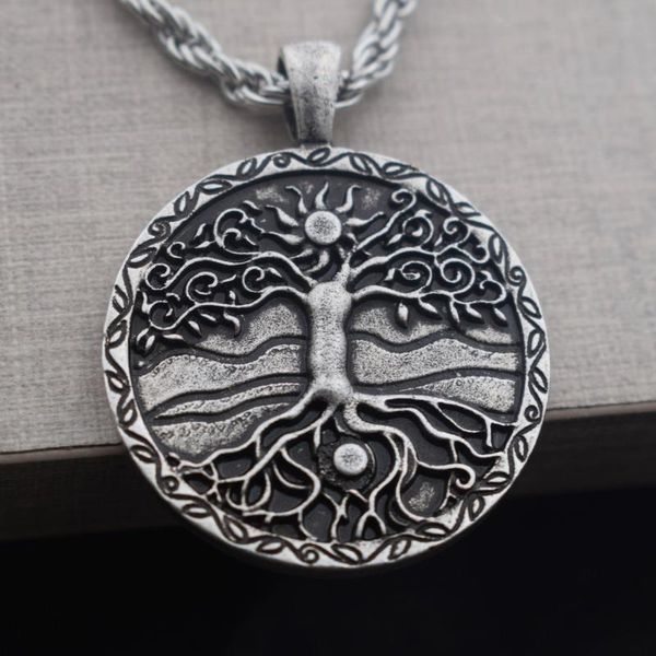 

12pcs celtics mandala tree of life necklace sun moon jewelry, Silver
