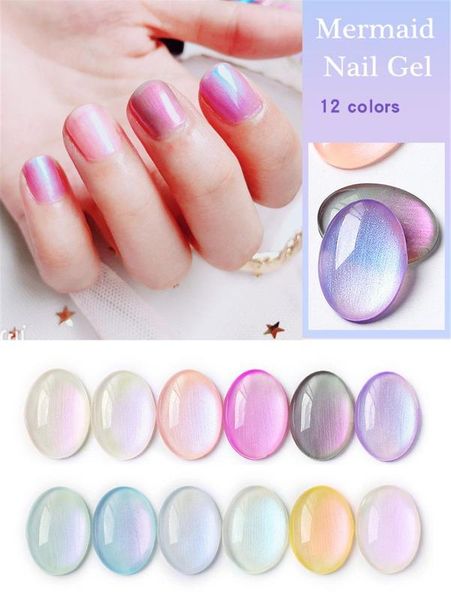 

nail gel 1 bottle 6ml sea shell mermaid holo colorful soak off manicure art uv polish, Red;pink
