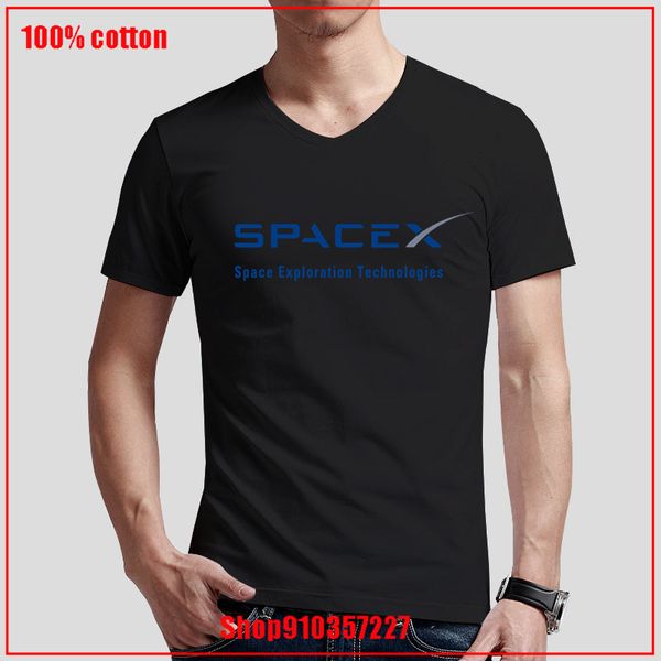 

spacex logo v neck summer stylish natural cotton new animation adventure time 180 gsm combed cotton party