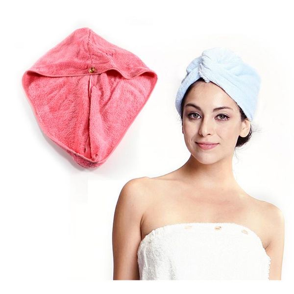 

shower caps rapid drying hair towel hat wrapped cap turban head wrap bathing tools color random