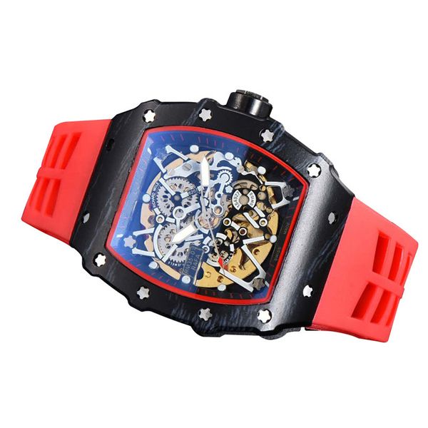 

2020 new fashion men's watch with a calendar hollow mechanical watches a generation of fat, Slivery;brown