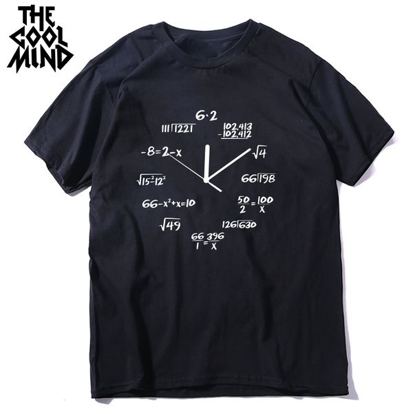 

coolmind 100% cotton math clock print funny men t shirt casual short sleeve o-neck men tshirt cool summer t-shirt mens tee shirt