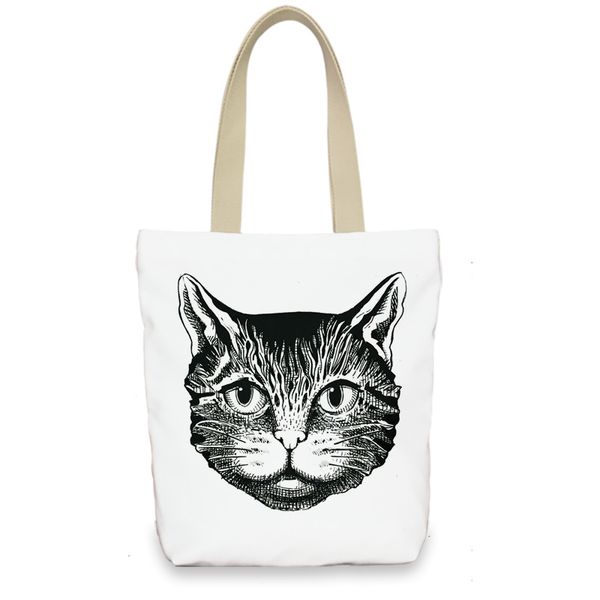 

новое прибытие женщин мода сумки cat печати сумки повседневная школа мешки плеча многоразовые tote