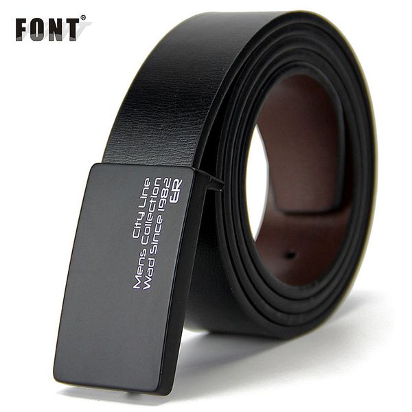 

new men's genuine leather belt men cowskin belt formal suit trousers double metal buckle strap gift for men belts, Black;brown