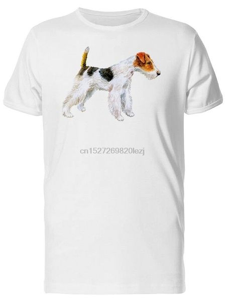 

wire fox terrier dog mens tee -image by funny design tee shirt