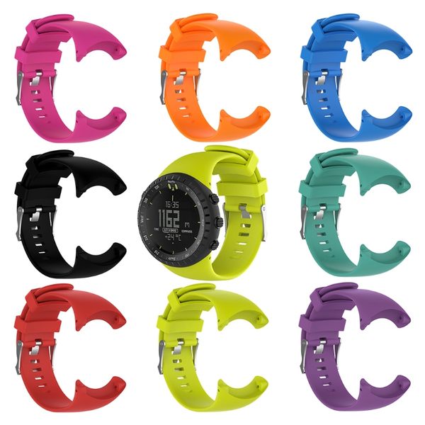

silicone replacement wrist band strap for suunto core all black sports watch