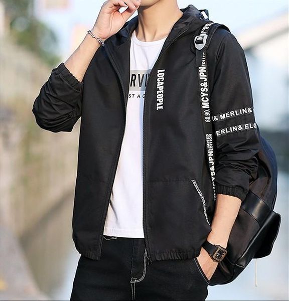 

ветровка мода карманный письмо отпечатано zipper мужской одежды mens конструктора куртки с длинным рукавом с капюшоном мужские верхняя одежд, Black;brown