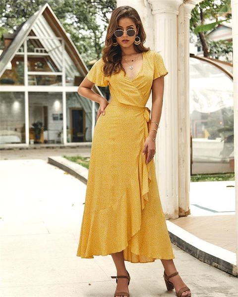 

with v neck summer holidays dress women casual clothing summer female printed dress fashion ladies ruffer panelled dresses, Black;gray