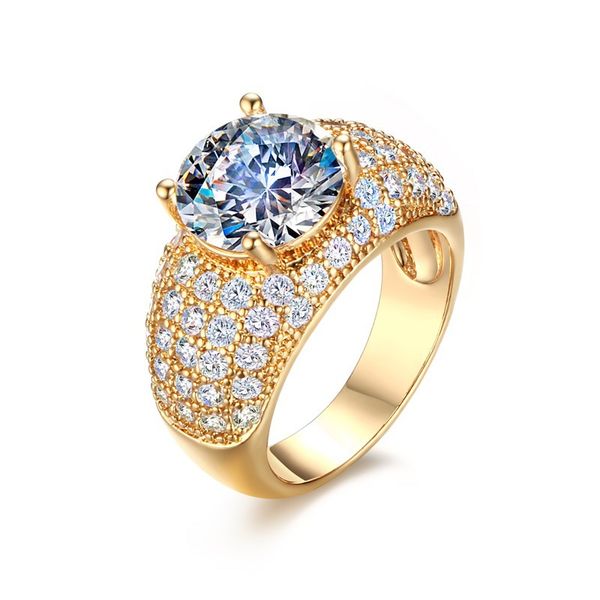 

new jewelry copper plated gold zircon ring for ladies 6-8 size rings for women wedding rings engagement ring anniversary, Slivery;golden