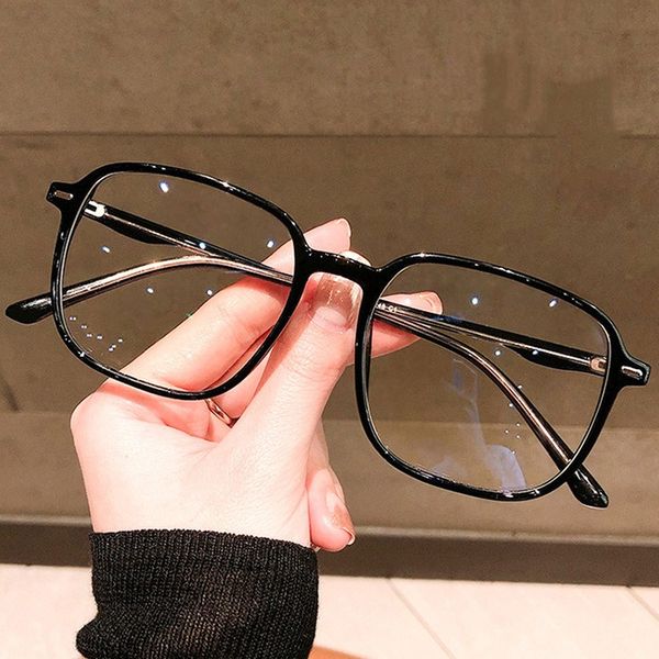 

fashion sunglasses frames woman anti-blue light rice nail glasses frame men and women retro large optical, Black