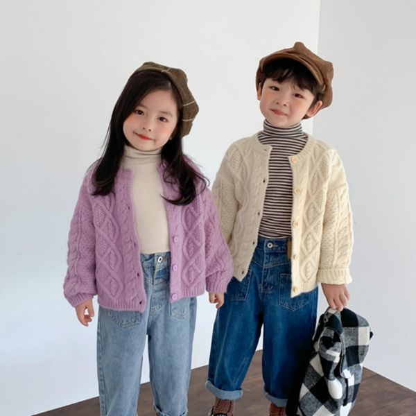 

2020 autumn new arrival boys and girls knitted sweaters girl cardigan kids girls sweater, Blue