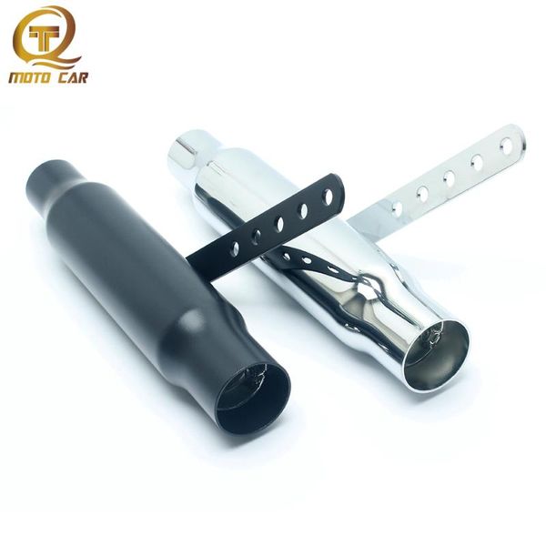 

motorcycle exhaust system refit 12" pipe universal 45mm chrome escape muffler for retro vintage dirt bike old cafe racer