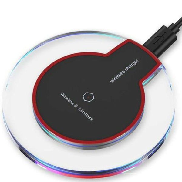 

2020 ultra-thin universal qi wireless fast charger new ultra-thin crystal clear charge k9 5w charger pad base wireless for mobile phones