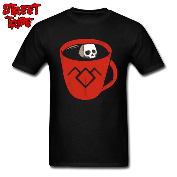 

novelty men t shirt black coffee skull t-shirt cotton fabric casual sweatshirts prevalent hip hop guys clothes drop shipping