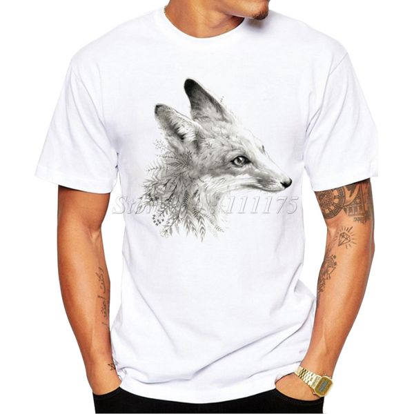 

2019 men's summer casual hipster style a young fox printed t shirt fashion tees