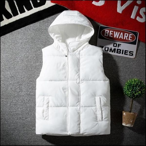 

men's vests 2021 vest spring and autumn cotton thickened warm coat handsome shoulder fashion clthes, Black;white