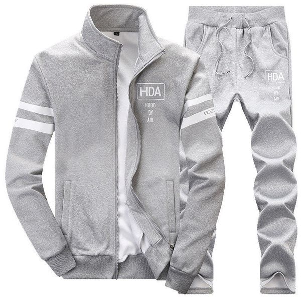 

track 2 piece set tracksuit pants running suit autumn winter sportswear casual fleece sweatsuits joggers men sets, Black;white