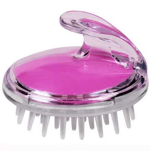 

1pc shampoo scalp head shower massage massager cleaning clean scrub hair brush comb, random colour, Silver