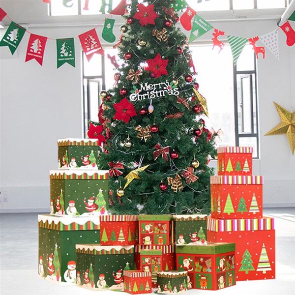 

gift wrap 1 set 3pcs xmas sqaure packing bag box candy wrapping case