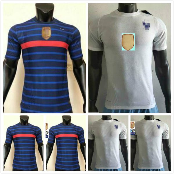 

player version 2020 france mbappe griezmann pogba jerseys 2021 soccer jersey football shirts maillot de foot men + kids kit, Black;yellow