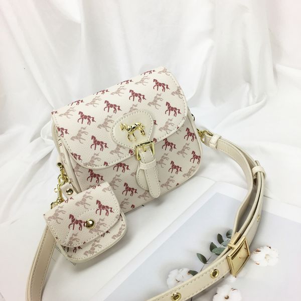 

2020 women retro saddle bag fashion animal pattern pony pattern summer bag handbag shoulder messenger bag