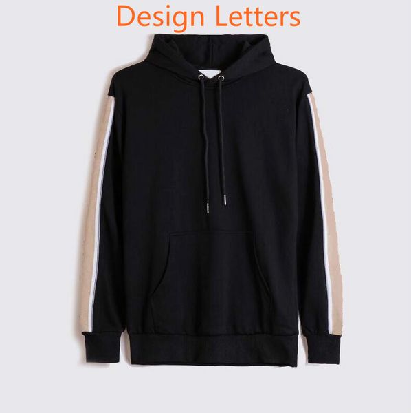 

20fw design letters printed fashion hoodie men women sweatshirt pullovers casual sweater streewear hooded homme clothes s-2xl, Black
