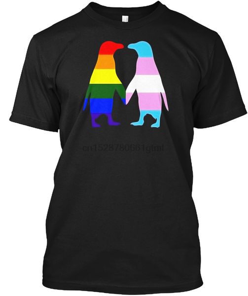 

мужчины тенниска lgbt gay трансгендеров cute пингвин холдинг руки союзник футболка женщины футболки