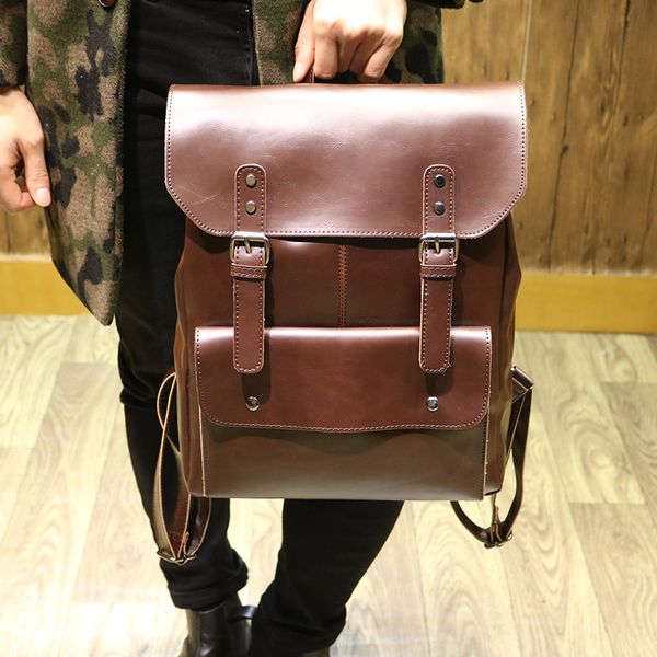 

tide 2020 personalized fashion student bag brown bag men and women backpack large capacity bag leisure school