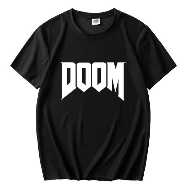 

лето tshirt doom письмо печати streetwear мужчины женщины спорт вскользь тенниска o-образным вырезом с коротким рукавом модный дизайн рубашк