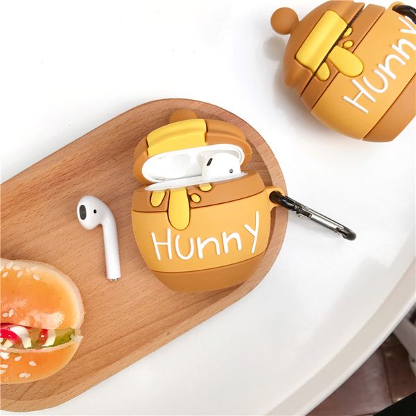 

AirPods1/2 case wireless bluetooth headset protective cover is suitable for AirPods pro case cute silicone anti-drop cartoon honey pot-