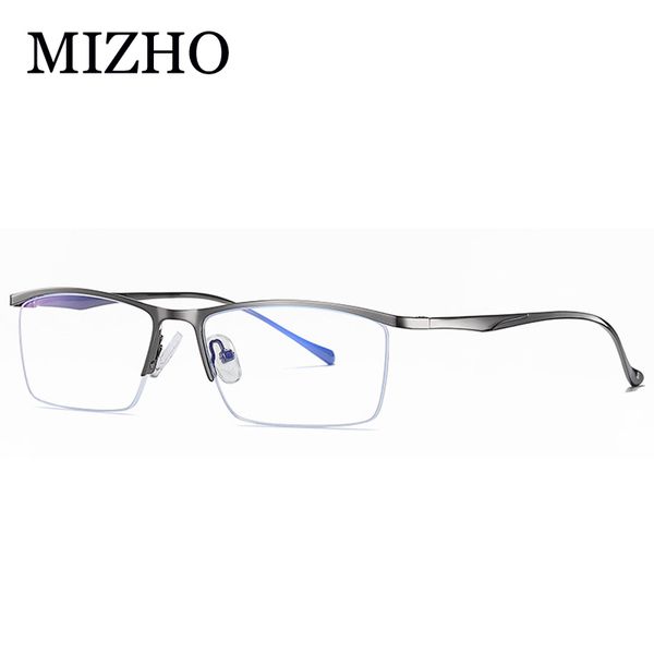 

mizho square metal frame anti-blue glasses men business retro computer woman glasses optical frames filtering protect, White;black