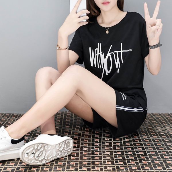 

sports suit women's summer new women's clothing korean style short-sleeved sportswear shortsshorts and shorts fashion casual wear, Gray